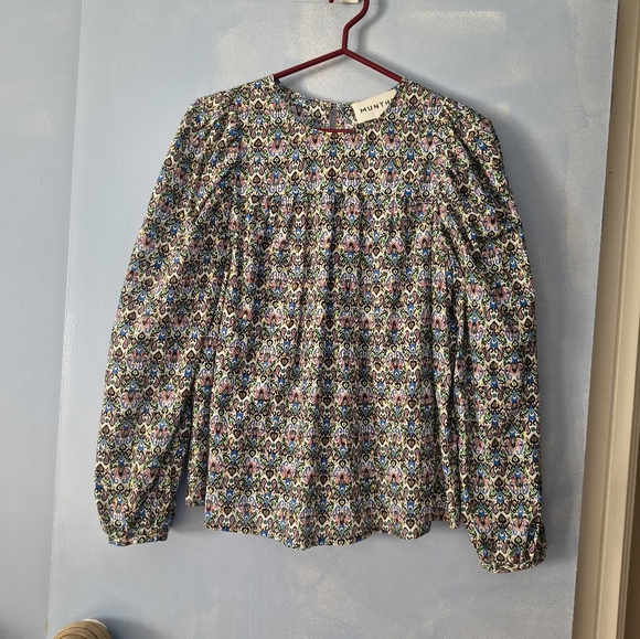 MUNTHE Justy Organic Cotton And Silk Multicolor Blouse 34  S - Picture 7 of 12
